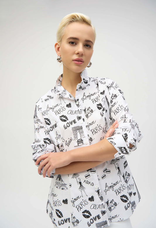 Buttoned Graphic Casual Shirt