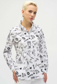 Buttoned Graphic Casual Shirt