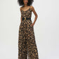 Chiffon Animal Print Wide Leg Jumpsuit