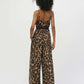 Chiffon Animal Print Wide Leg Jumpsuit