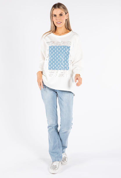 Denim and Sequin Pullover