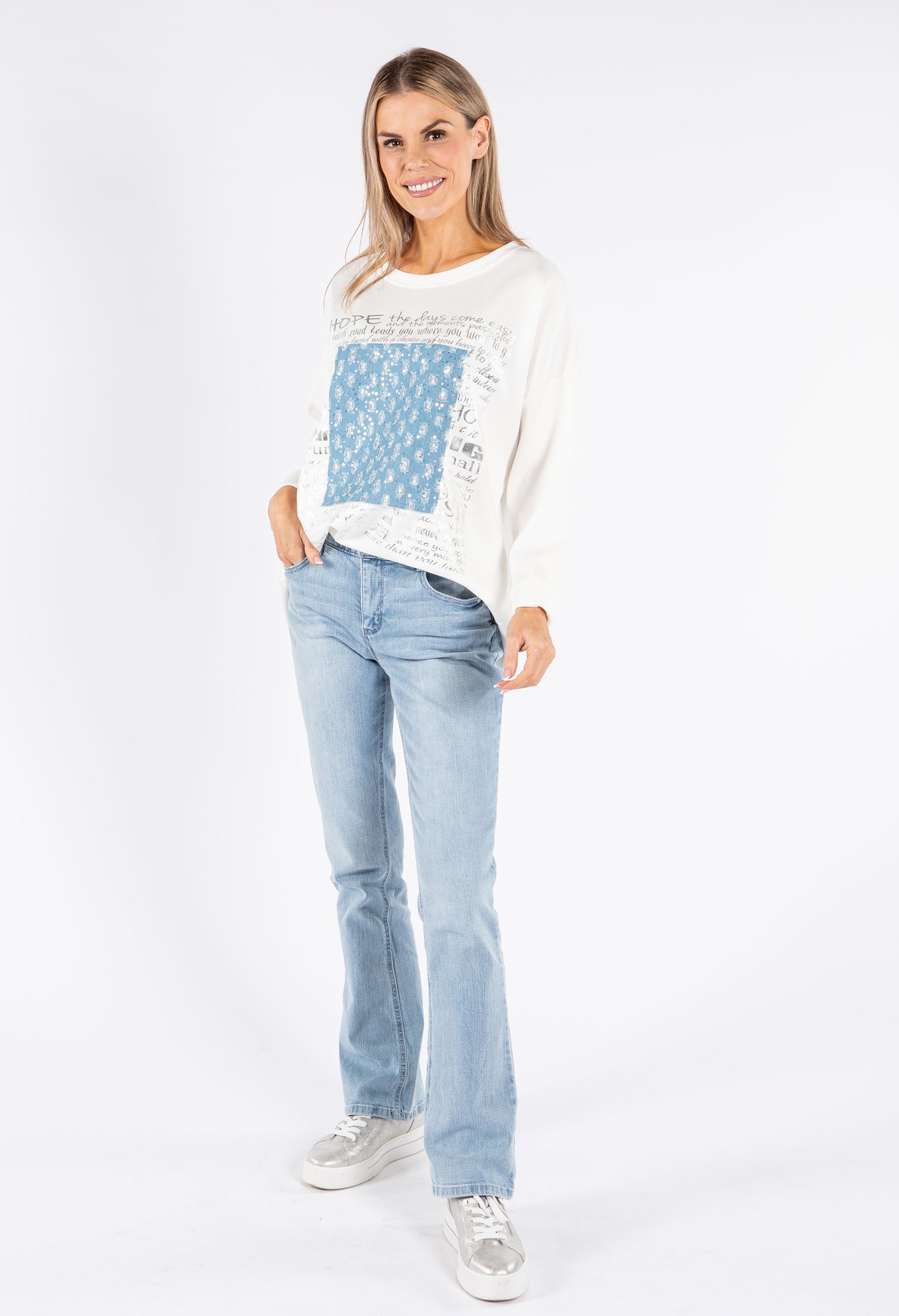 Denim and Sequin Pullover