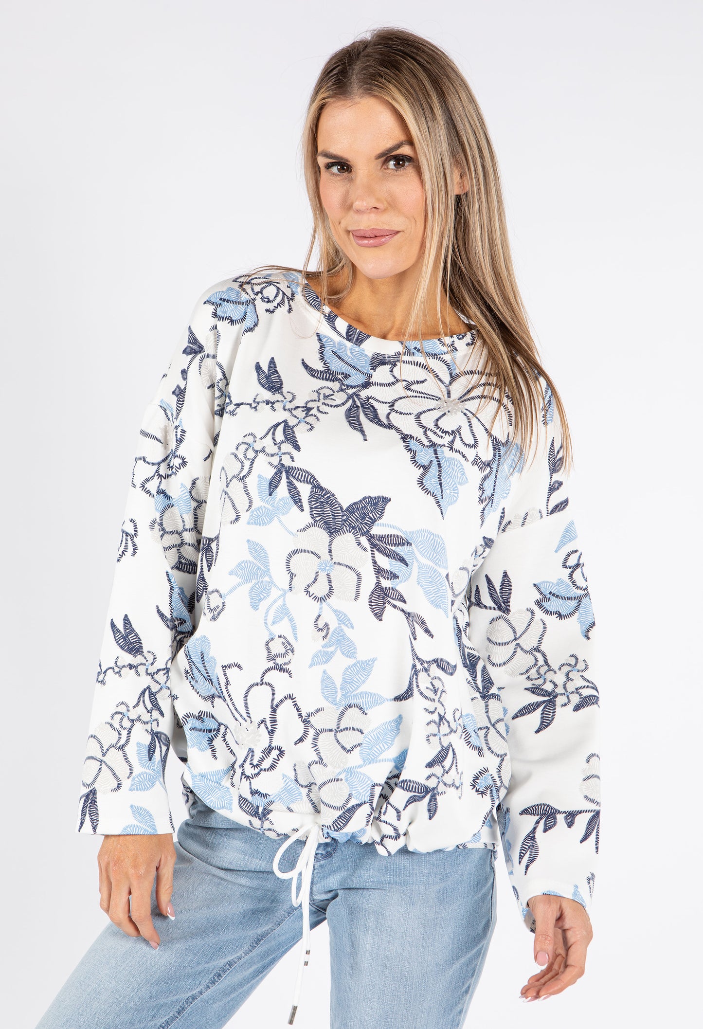 Tie Waist Botanic Pullover