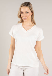 Shimmer V Neck Top