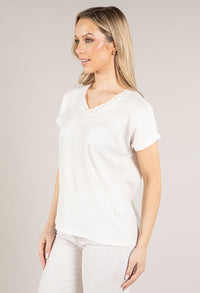 Shimmer V Neck Top