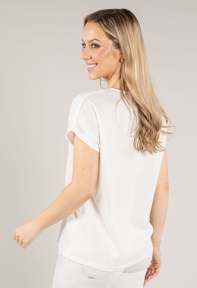 Shimmer V Neck Top