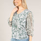 Floral Print V Neck Top With Chain Detail