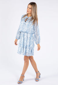 Leaf Print Tiered Hem Dress