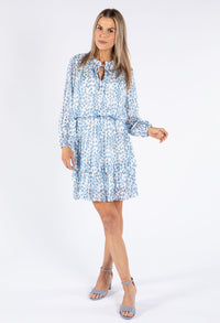 Leaf Print Tiered Hem Dress