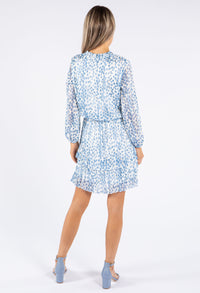 Leaf Print Tiered Hem Dress