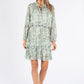 Leaf Print Tiered Hem Dress