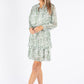 Leaf Print Tiered Hem Dress