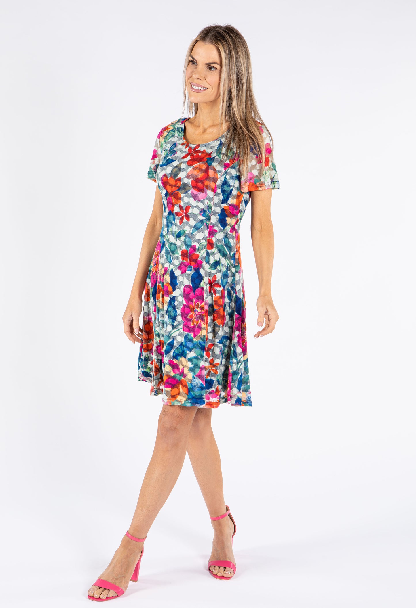 Printed Lace Floral Dress