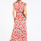 Daisy Print Frill Neckline Maxi Dress