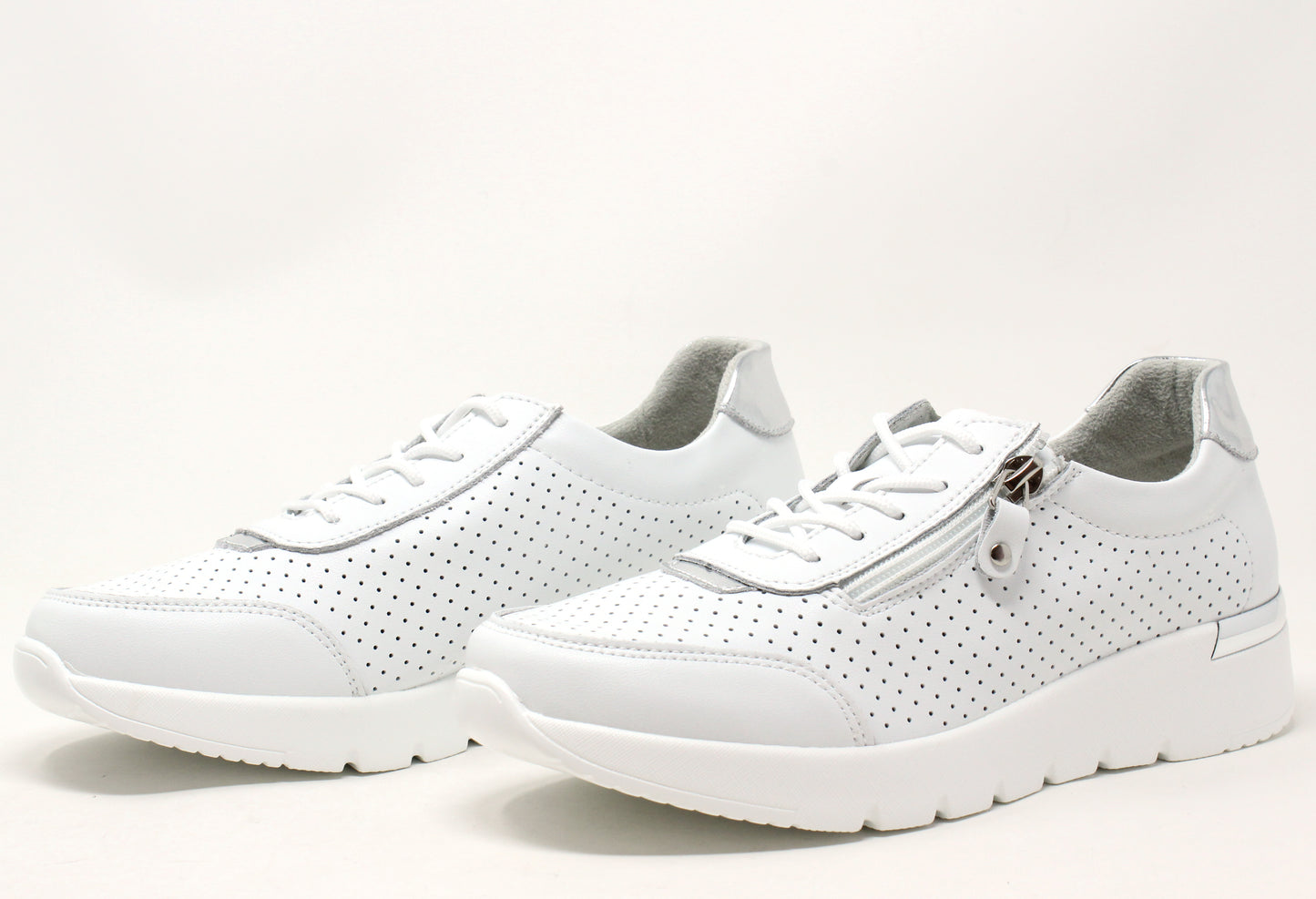 Laser Cut White Trainer