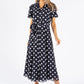 Puff Sleeve Polka Dot Shirt Dress