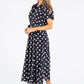 Puff Sleeve Polka Dot Shirt Dress