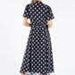 Puff Sleeve Polka Dot Shirt Dress