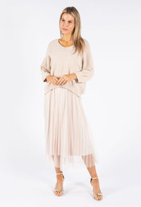 2 Piece Plisse Dress with Soft Knit