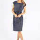 Short Sleeve Stripe Midi Dress