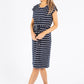 Short Sleeve Stripe Midi Dress