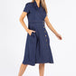 Button A lined Midi Dress