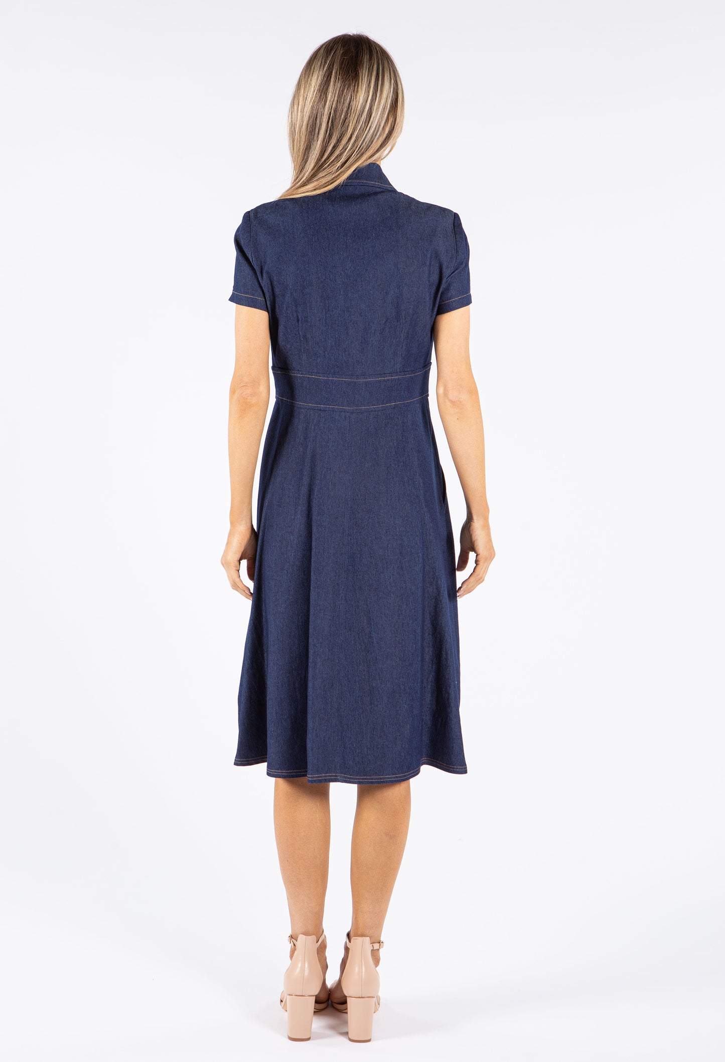 Button A lined Midi Dress