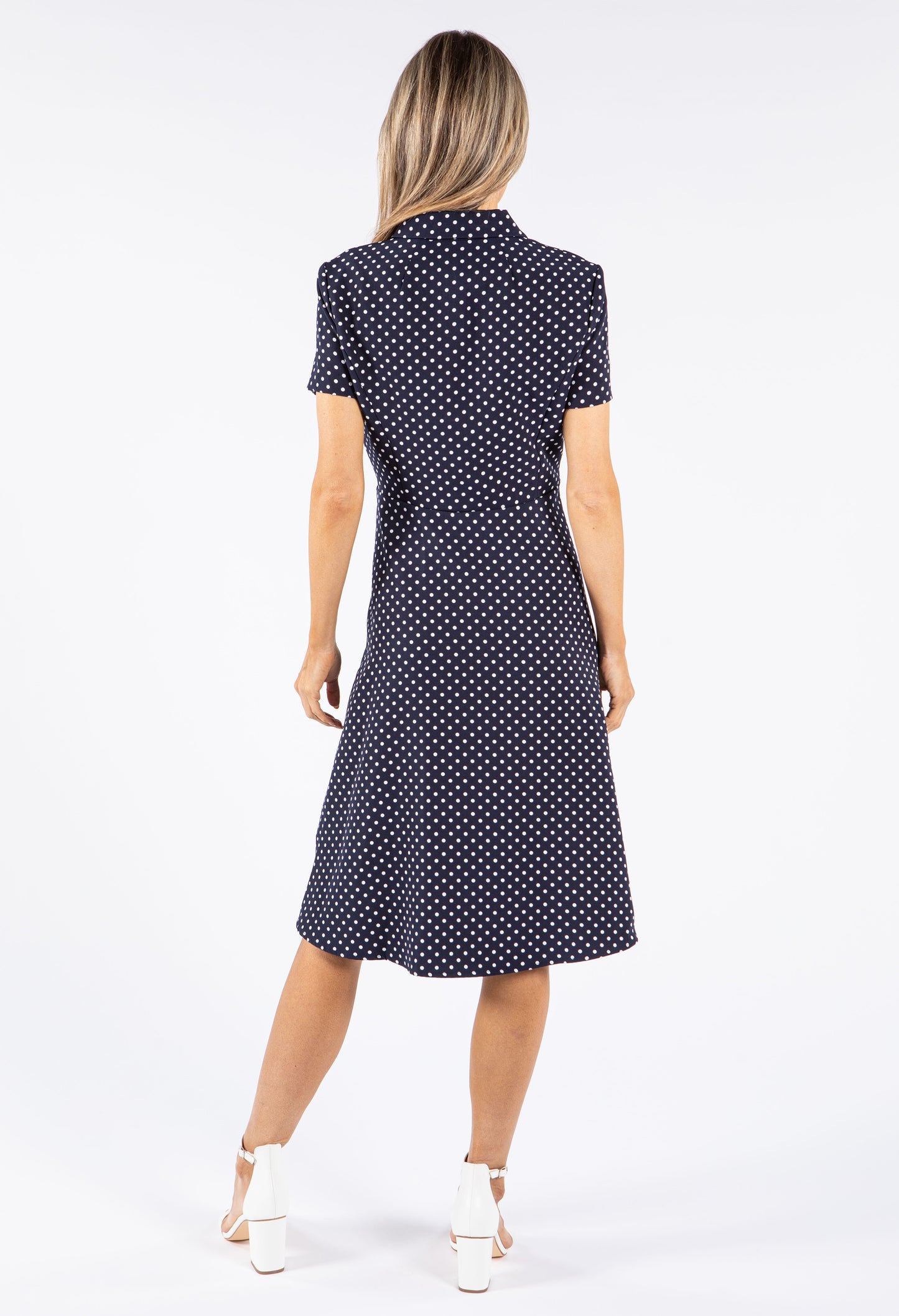 Polka Dot Button Down Shirt Dress