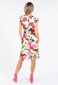 Frill Sleeve Floral Dress