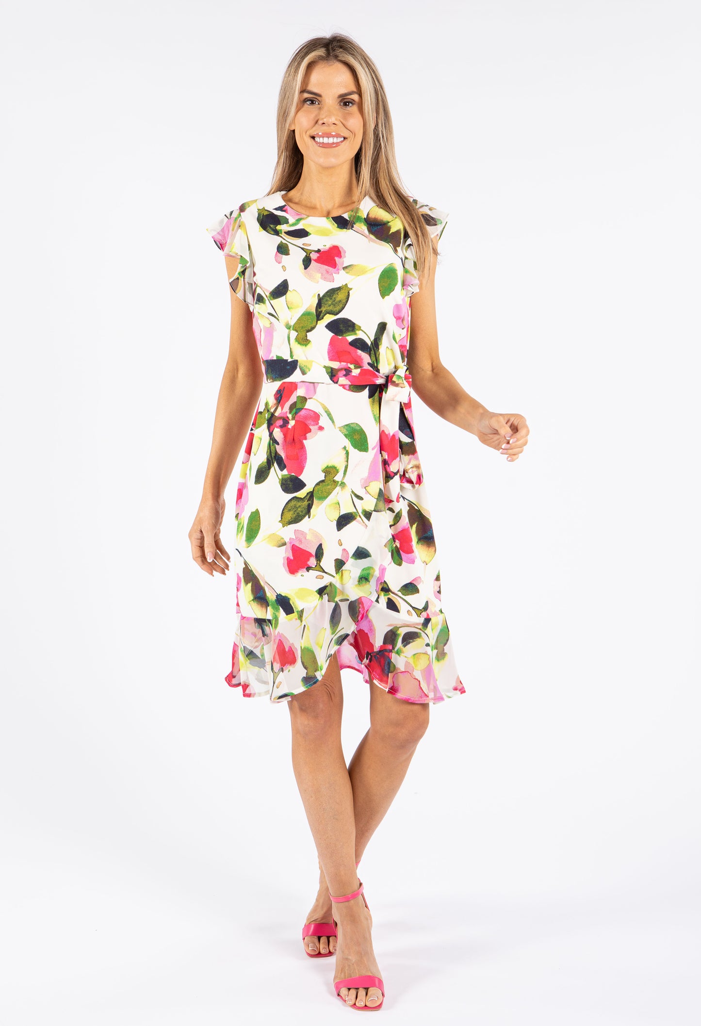 Frill Sleeve Floral Dress