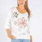 Gold Floral Fine Knit Top