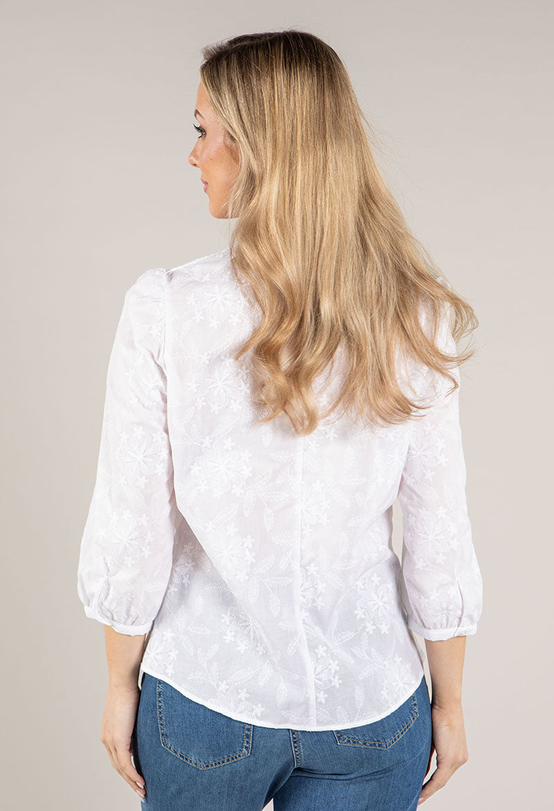 Lace Front Floral Design Shirt