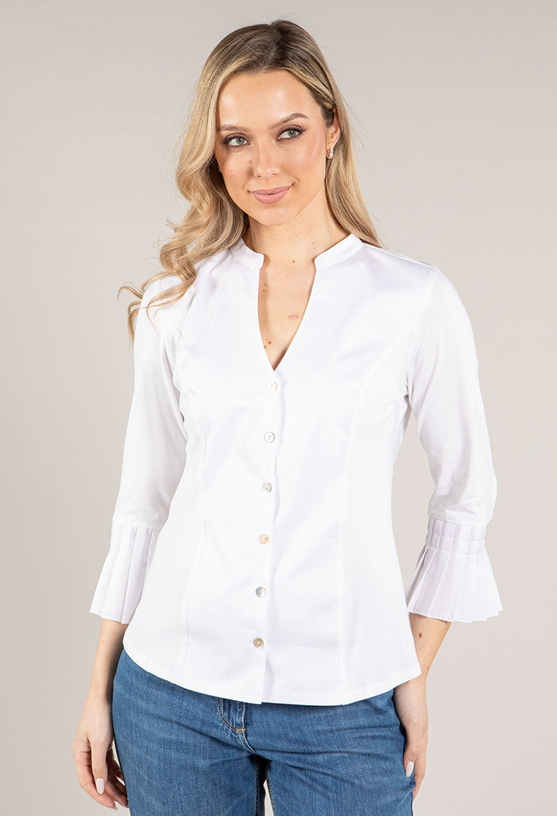 Pleated Detail Sleeves Blouse