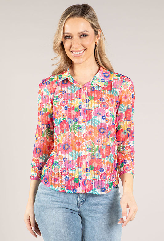 Floral Mesh Shirt