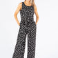 Polka Dot Belted Jumpsuit