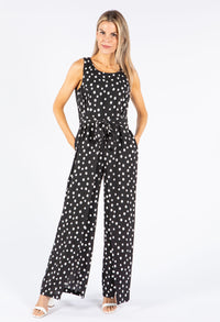 Polka Dot Belted Jumpsuit