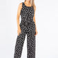 Polka Dot Belted Jumpsuit