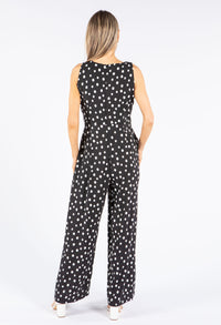 Polka Dot Belted Jumpsuit