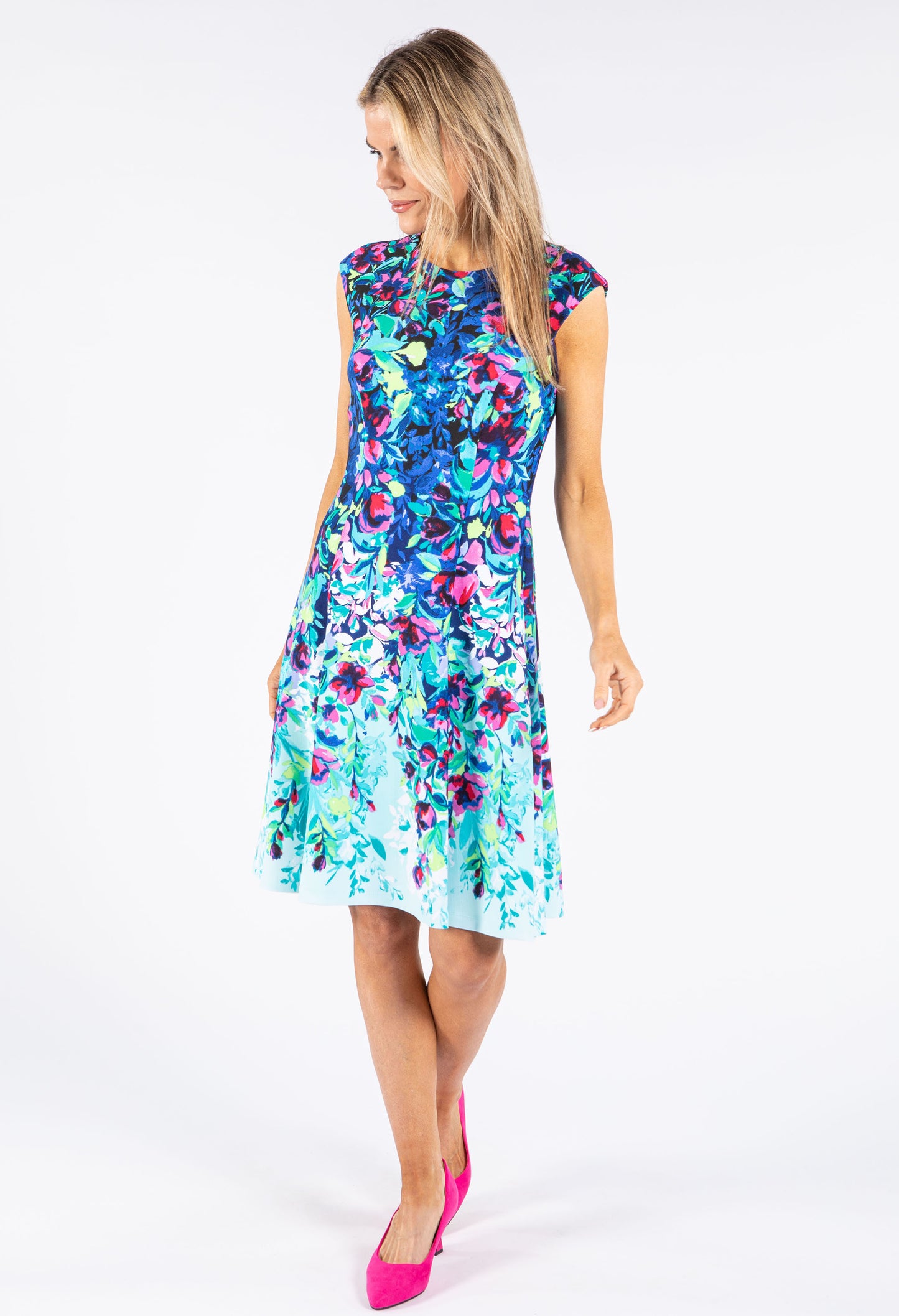 Two Tone Floral Dress