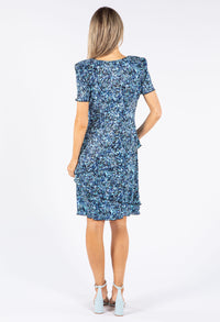 Abstract Print Plisse Dress