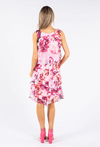 Sleeveless Floral Tiered Dress