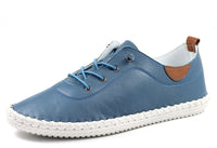 St Ives Leather Plimsoll