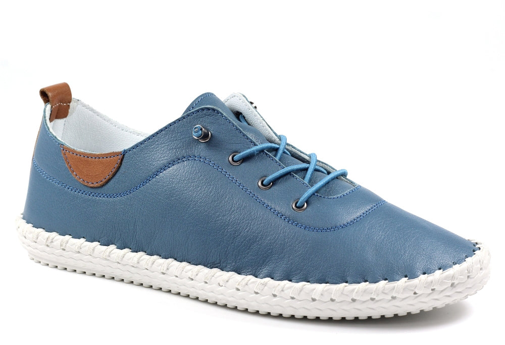 St Ives Leather Plimsoll