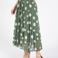 Polka Dot Plisse Pleated Skirt