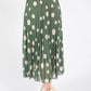 Polka Dot Plisse Pleated Skirt