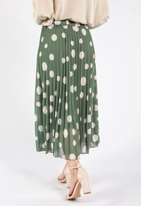 Polka Dot Plisse Pleated Skirt