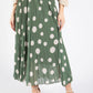 Polka Dot Plisse Pleated Skirt