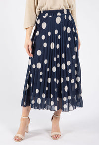 Polka Dot Plisse Pleated Skirt