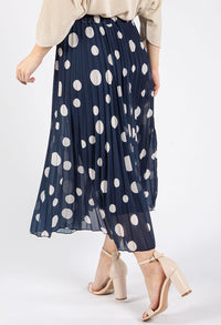 Polka Dot Plisse Pleated Skirt