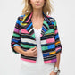 Striped Puff Sleeve Blazer